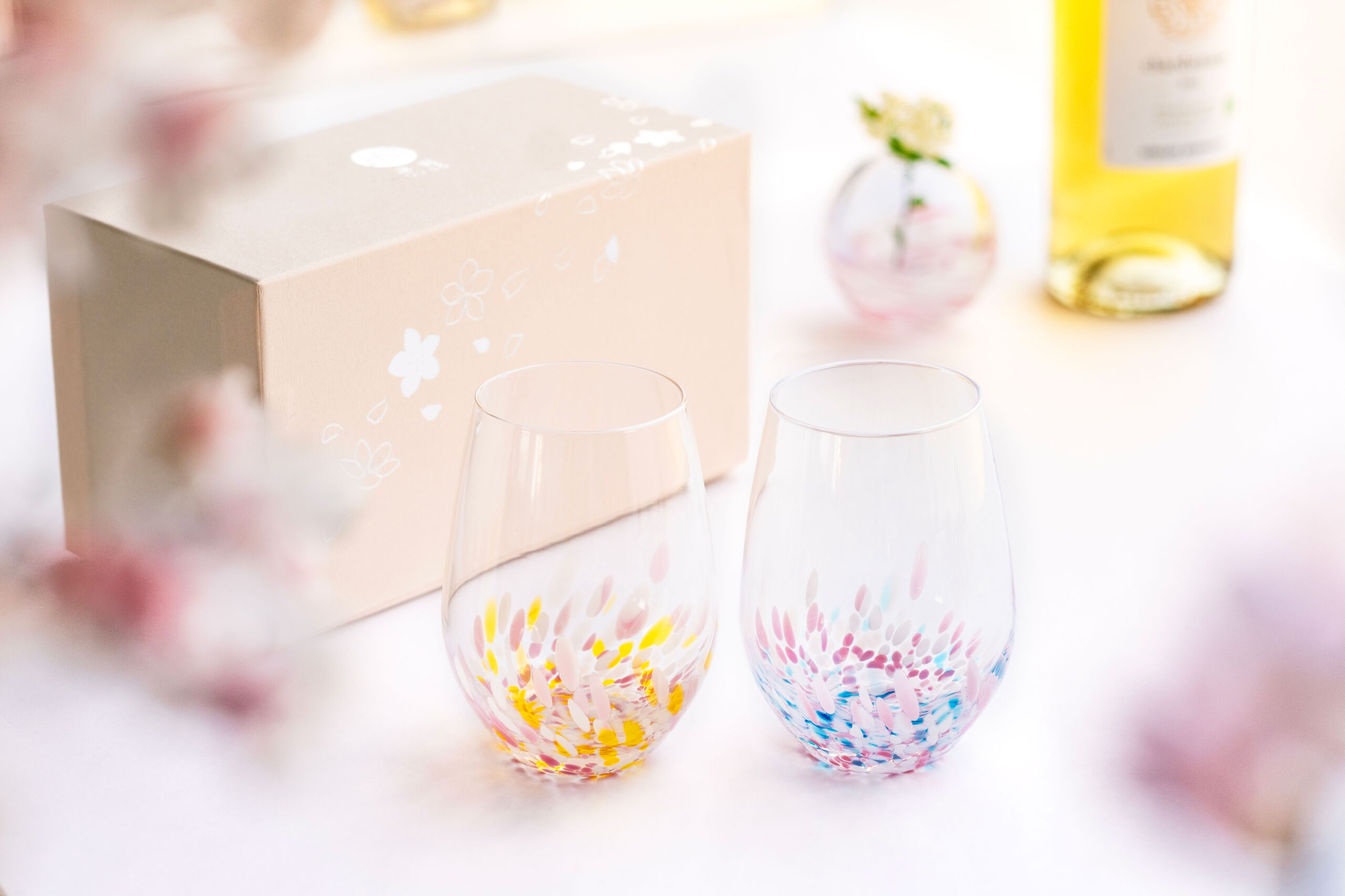 新品未使用　津軽びいどろ　桜流し グラス　桜　 タンブラー 3点セット 2025年最新津軽びいどろ さくらの人気アイテム - メルカリ